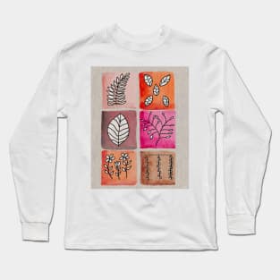 Meditative Plant Doodles Long Sleeve T-Shirt